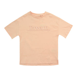 Coral Pink Dream Embroidered T-Shirt & Cycle Short Set (3-12yrs)