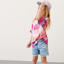 Load image into Gallery viewer, Pink Tie Dye Slogan Oversized T-Shirt (3-12yrs)
