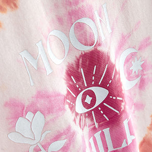 Pink Tie Dye Slogan Oversized T-Shirt (3-12yrs)