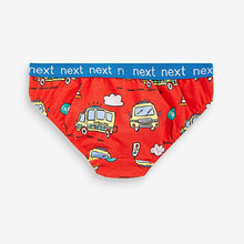 Load image into Gallery viewer, Navy/Red Vehicules 7 Pack Briefs (1.5-8yrs)
