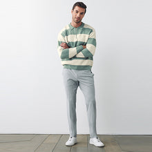 Load image into Gallery viewer, Green/Ecru White Colourblock Rugby Jumper
