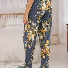 Load image into Gallery viewer, Green /Blue Floral Cotton Frill Sleeve Pyjamas
