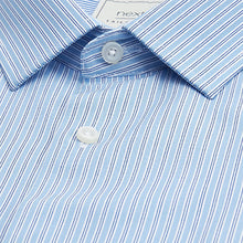 Load image into Gallery viewer, Blue Stripes Slim Fit Single Cuff Shirts 2 Pack
