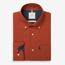 Load image into Gallery viewer, Burnt Orange Regular Fit Single Cuff Easy Iron Button Down Oxford Shirt
