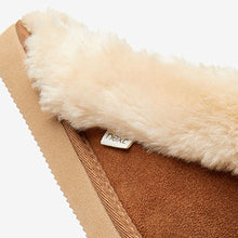 Load image into Gallery viewer, Chestnut Brown Suede Mule Slippers
