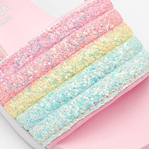 Pink Rainbow Glitter Sliders (Younger Girls)