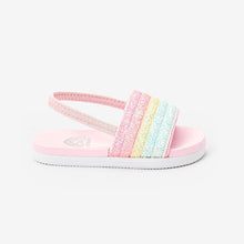 Load image into Gallery viewer, Pink Rainbow Glitter Sliders (Younger Girls)
