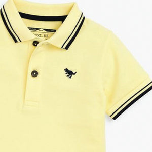 Lemon yellow Short Sleeve Plain Polo Shirt (3mths-5yrs)