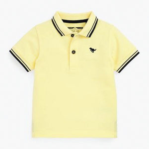 Lemon yellow Short Sleeve Plain Polo Shirt (3mths-5yrs)
