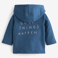Load image into Gallery viewer, Navy Blue Slogan Lightweight Jersey Baby Jacket (0mths-18mths)
