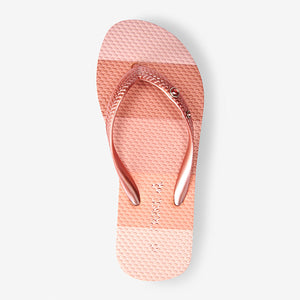Rose Gold Pink Flip Flops