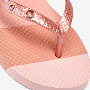 Rose Gold Pink Flip Flops