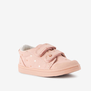 Pink Machine Washable Canvas Toe Bumper Trainers (Younger Girl)