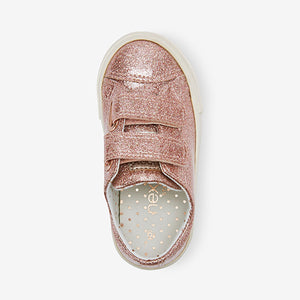 Glitter Rose Gold Trainers Shoes (Younger Girls)