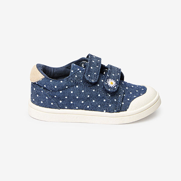 Blue Spot machine Washable Canvas Toe Bumper Trainers (Younger Girl)