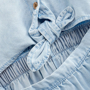 Blue Denim Tie Front Playsuit (3-12yrs)