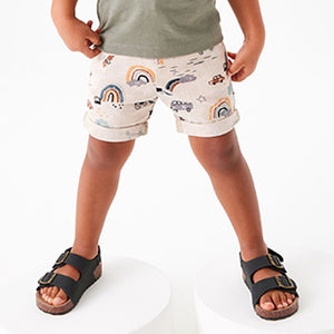 Neutral Print Linen Blend Pull-On Shorts (3mths-5yrs)