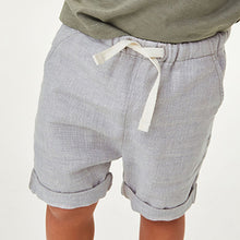Load image into Gallery viewer, Grey Linen Blend Pull-On Shorts (3mths-5yrs)
