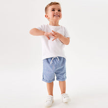 Load image into Gallery viewer, Blue Linen Blend Pull-On Shorts (3mths-5yrs)
