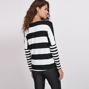 Black/White Stripe Long Sleeve T-Shirt