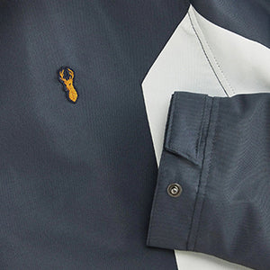 Navy Blue /Tan Brown Shower Resistant Jacket