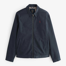 Load image into Gallery viewer, Navy Blue Shower Resistant Collar Harrington Jacket
