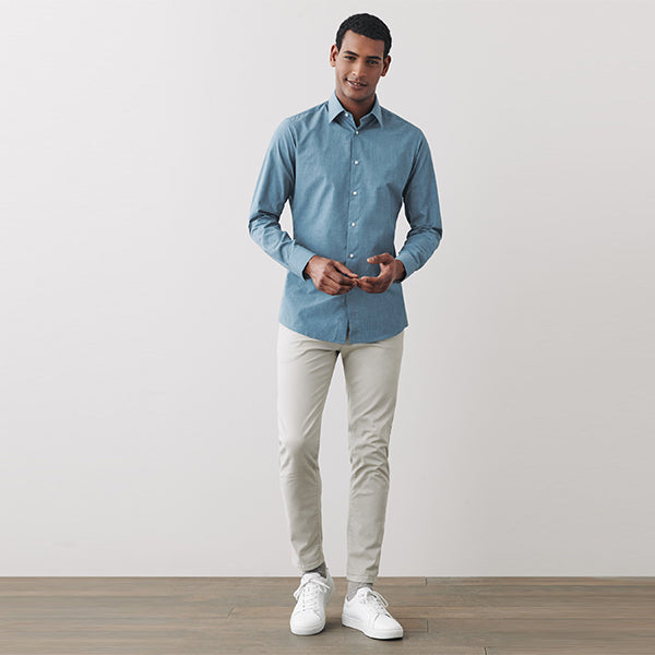White/Blue 2 Pack Long Sleeve Shirts