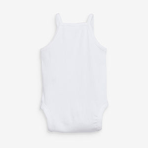 White Baby 3 Pack Vest Bodysuits (0mths-18mths)
