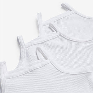 White Baby 3 Pack Vest Bodysuits (0mths-18mths)