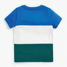 Load image into Gallery viewer, Blue/Green Colourblock Short Sleeve T-Shirt (3mths-5yrs)
