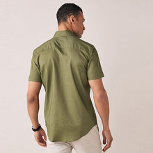 Load image into Gallery viewer, Green Slim Fit Short Sleeve Easy Iron Button Down Oxford Shirt
