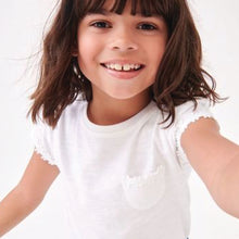 Load image into Gallery viewer, White Daisy Pocket T-Shirt (1.5-12yrs)
