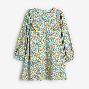 Soft Green Floral Frill Detail Dress (3-12yrs)