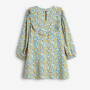 Soft Green Floral Frill Detail Dress (3-12yrs)
