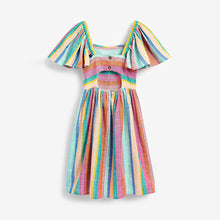 Load image into Gallery viewer, Rainbow Stripe Angel Sleeve Dress (3-12yrs)
