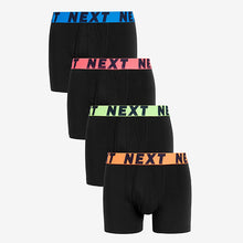 Load image into Gallery viewer, Black Neon Colour Waisband A-Front Boxers 4 Pack
