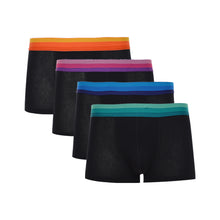 Load image into Gallery viewer, Black with Rainbow Waistband Hipster 4 Pack
