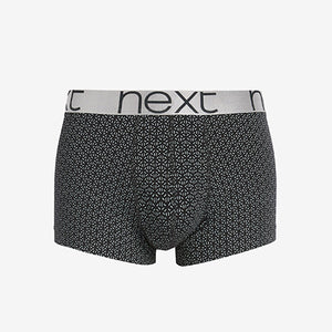 Black with Silver Pattern Hipster Boxers 4 Pack