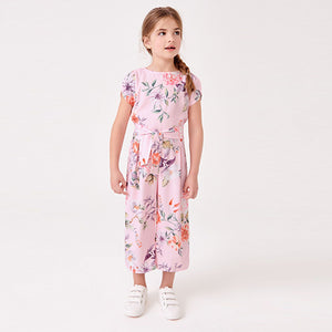 Pink Floral Print Jumpsuit (3-12yrs)