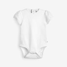 Load image into Gallery viewer, Pink/Cream Pointelle 5 Pack Short Sleeve Baby Bodysuits (0mths-12mths)
