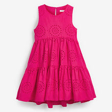 Load image into Gallery viewer, Pink Tiered Broderie Dress (3-12yrs)
