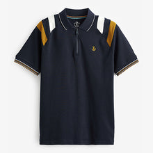 Load image into Gallery viewer, Navy Blue Raglan Polo Shirt
