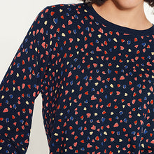 Load image into Gallery viewer, Navy Blue Hearts Crew Neck Jumper
