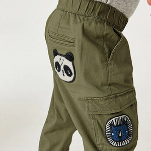 Khaki Green Kawaii Cargo Trousers (3mths-5yrs)
