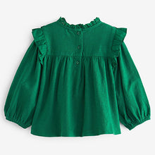 Load image into Gallery viewer, Green Lace Trim Cotton Blouse (3mths-6yrs)
