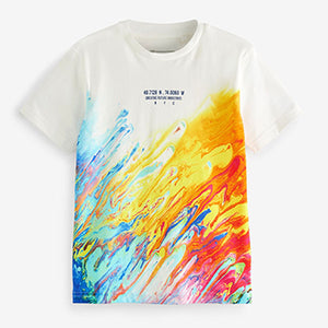 White Rainbow Marble All Over Print T-Shirt (3-12yrs)