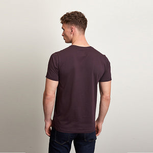 Burgundy Red Linear Circle Regular Fit Graphic T-Shirt
