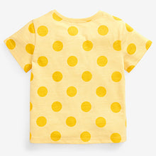 Load image into Gallery viewer, Yellow Spot Short Sleeve Cotton T-Shirt (3mths-5yrs)
