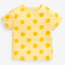 Load image into Gallery viewer, Yellow Spot Short Sleeve Cotton T-Shirt (3mths-5yrs)
