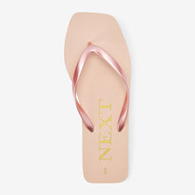 Load image into Gallery viewer, Rose Gold Square Toe Flip Flops
